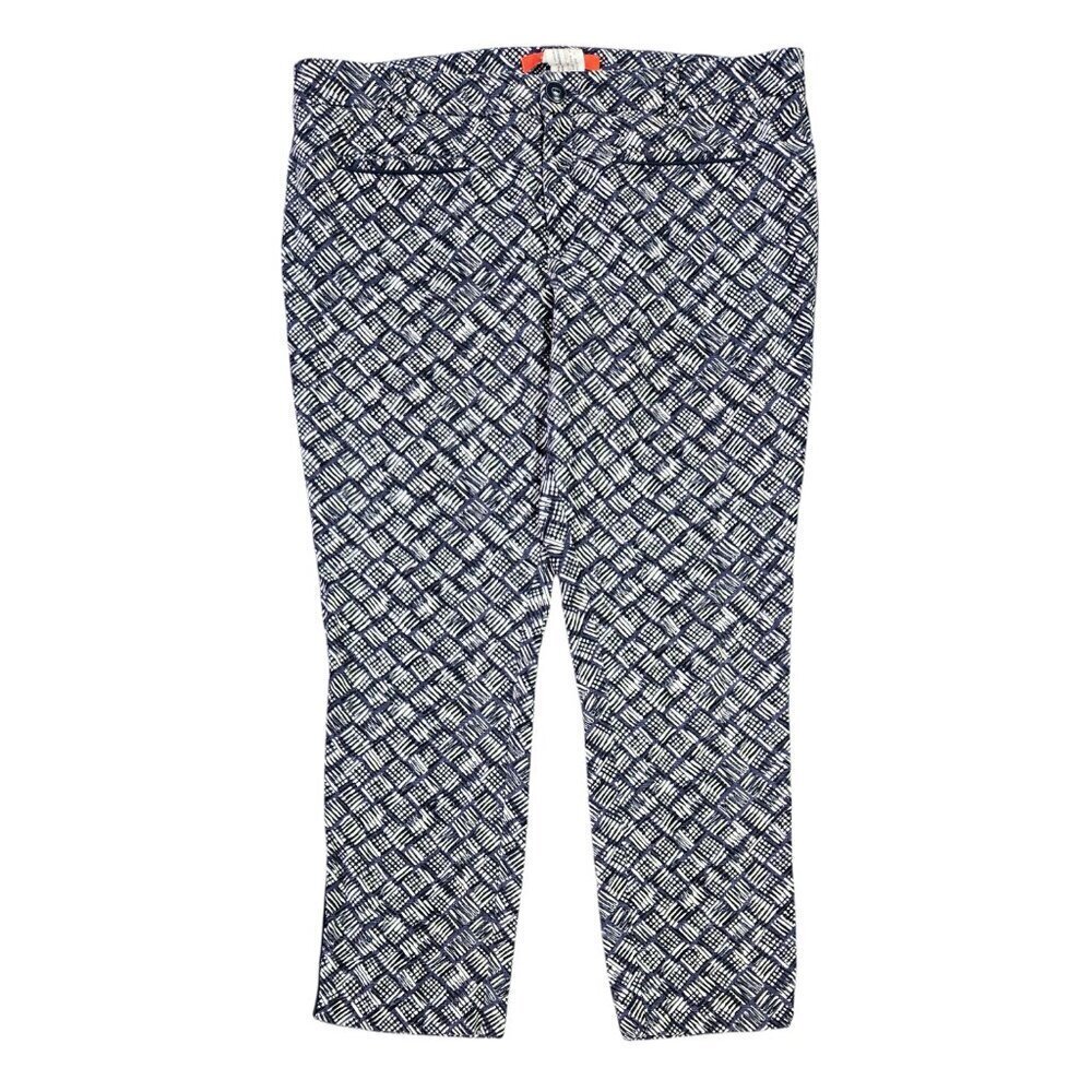 Cartonnier Anthropologie Charlie Ankle Pant Blue Periwinkle Abstract Geo Print